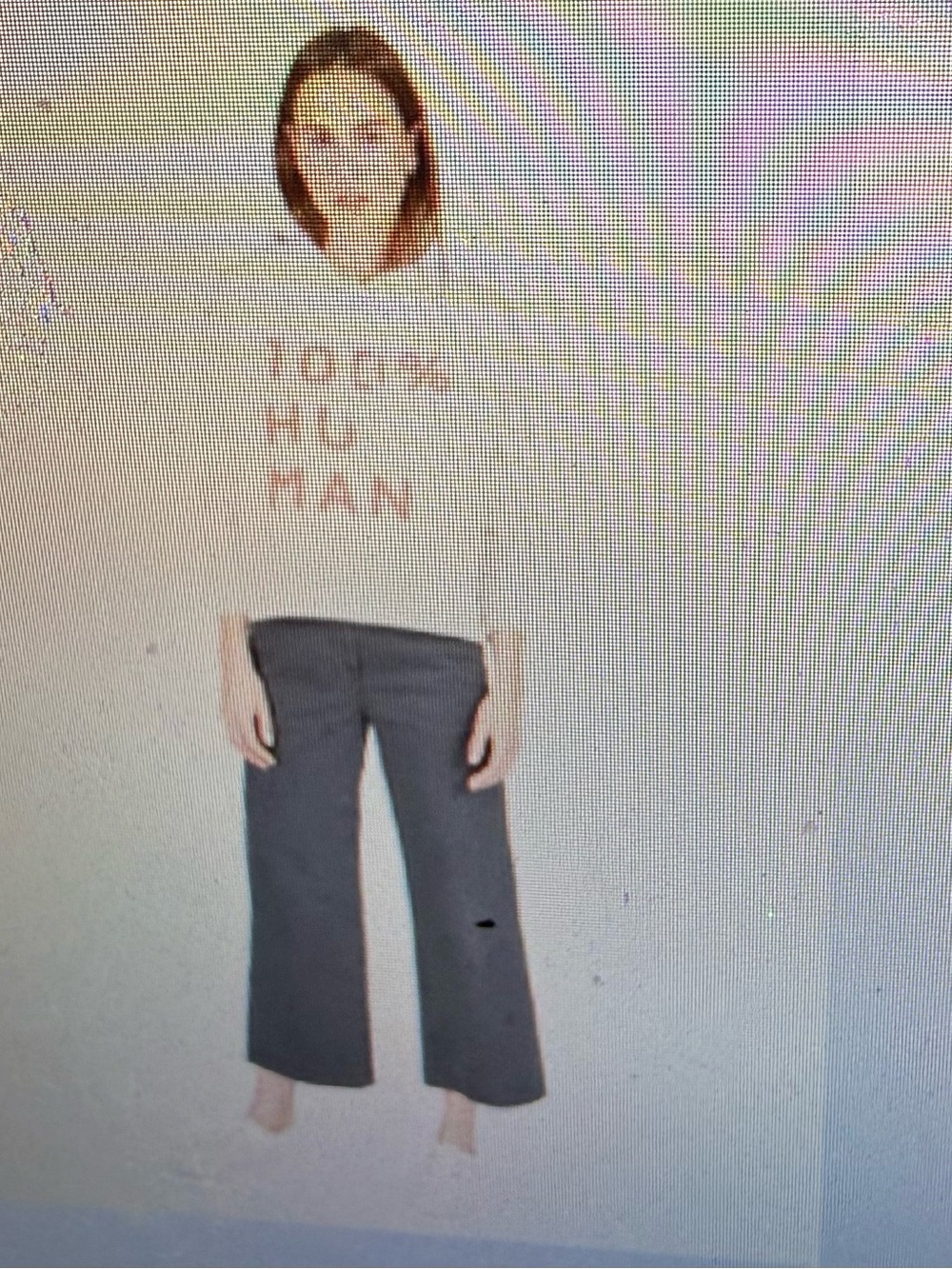 Everlane Cream Crewneck with Pink "100% HUMAN" Graphic